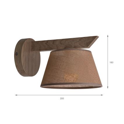 Brilagi - LED Nástenné svietidlo ANTHONY 1xE14/40W/230V dub orech/tmavohnedá