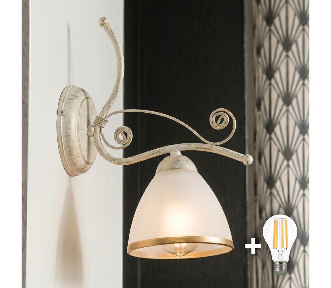 Brilagi - LED nástenné svietidlo ANTICO 1xE27/60W/230V biela patina 8590828036845
