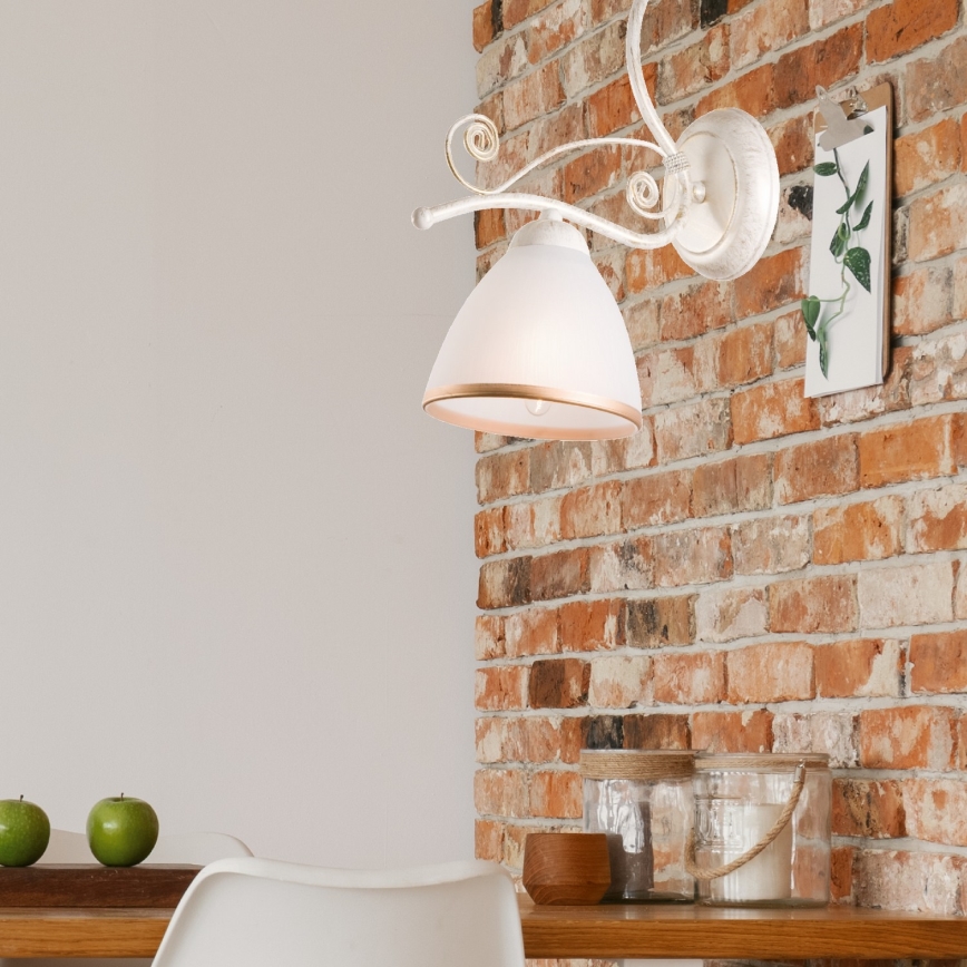 Brilagi - LED nástenné svietidlo ANTICO 1xE27/60W/230V biela patina
