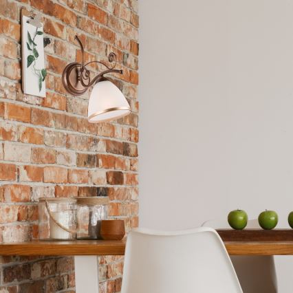 Brilagi - LED Nástenné svietidlo ANTICO 1xE27/60W/230V bronz patina
