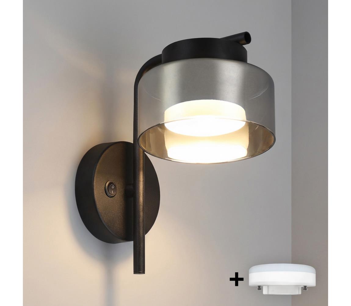Brilagi - LED Nástenné svietidlo AURA LUX 1xGX53/30W/230V čierna/dymová WO-OEM-CF-11-BK