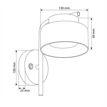 Brilagi - LED Nástenné svietidlo AURA LUX 1xGX53/30W/230V čierna/zlatá