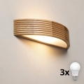 Brilagi - LED nástenné svietidlo CARVALHO MODERN 3xE27/60W/230V dub