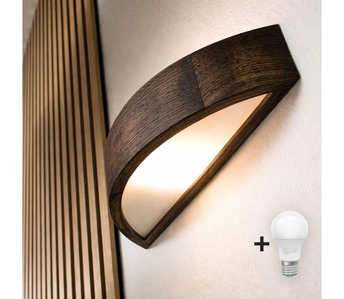 Brilagi - LED nástenné svietidlo CARVALHO SMOKEY 1xE27/60W/230V dub 8590828019527