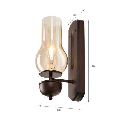 Brilagi - LED Nástenné svietidlo COTTAGE 1xE14/40W/230V buk/hnedá