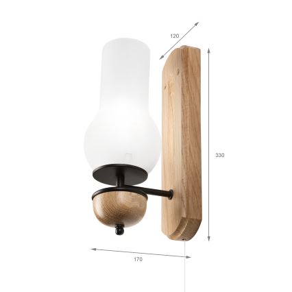 Brilagi - LED Nástenné svietidlo COTTAGE 1xE14/40W/230V dub/biela