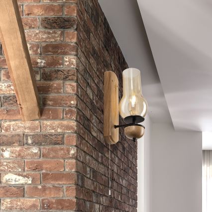 Brilagi - LED Nástenné svietidlo COTTAGE 1xE14/40W/230V dub/hnedá