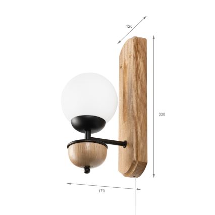 Brilagi - LED Nástenné svietidlo COTTAGE 1xG9/40W/230V dub/biela