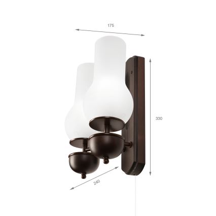 Brilagi - LED Nástenné svietidlo COTTAGE 2xE14/40W/230V buk/biela