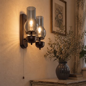 BRILAGI - LED nástenné svietidlo COTTAGE 2xE14/40W/230V buk/dymovošedá
