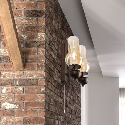 Brilagi - LED Nástenné svietidlo COTTAGE 2xE14/40W/230V buk/hnedá