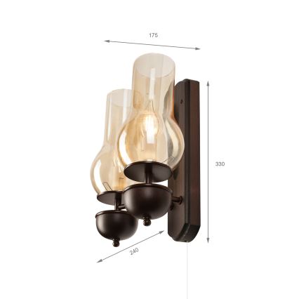 Brilagi - LED Nástenné svietidlo COTTAGE 2xE14/40W/230V buk/hnedá