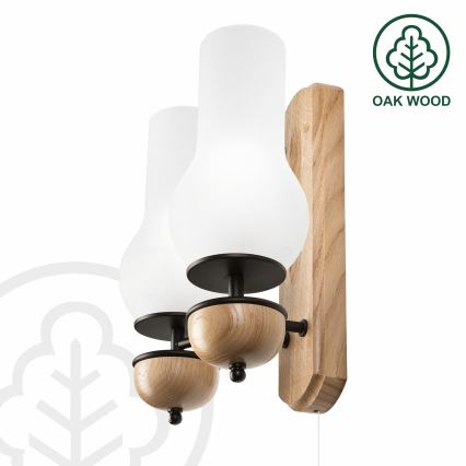 Brilagi - LED Nástenné svietidlo COTTAGE 2xE14/40W/230V dub/biela