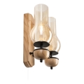 Brilagi - LED Nástenné svietidlo COTTAGE 2xE14/40W/230V dub/hnedá