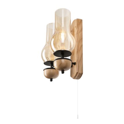 Brilagi - LED Nástenné svietidlo COTTAGE 2xE14/40W/230V dub/hnedá