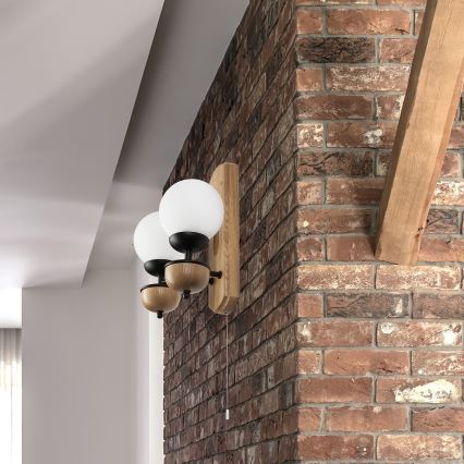 Brilagi - LED Nástenné svietidlo COTTAGE 2xG9/40W/230V dub/biela