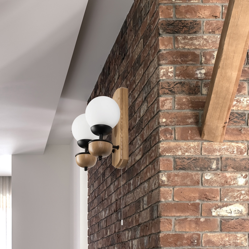 Brilagi - LED Nástenné svietidlo COTTAGE 2xG9/40W/230V dub/biela