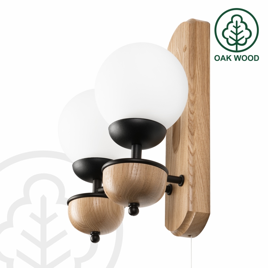 Brilagi - LED Nástenné svietidlo COTTAGE 2xG9/40W/230V dub/biela