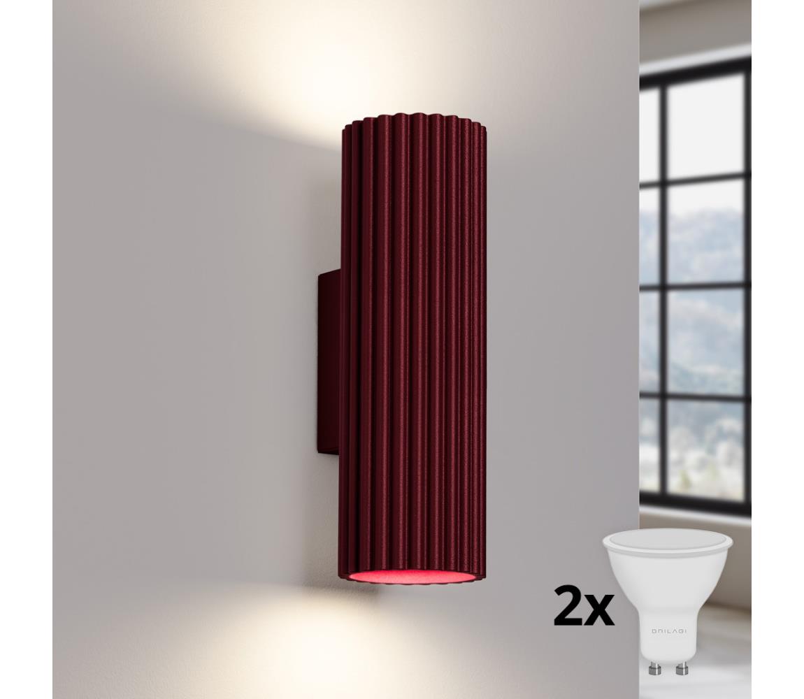 Brilagi - LED nástenné svietidlo CRESTO 2xGU10/10W/230V 20 cm bordová BR.1926