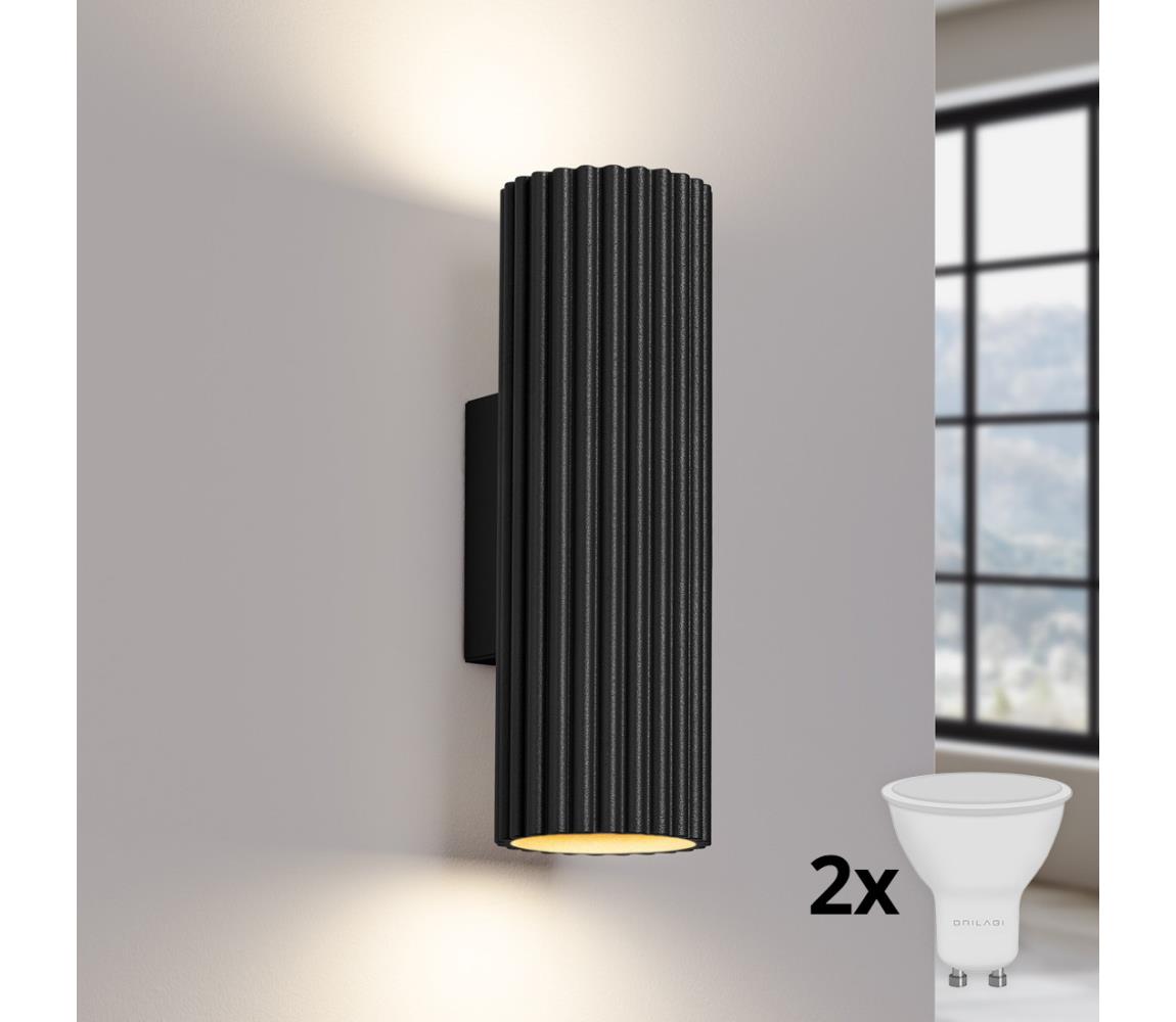 Brilagi - LED Nástenné svietidlo CRESTO 2xGU10/10W/230V 20 cm čierna BR.1649