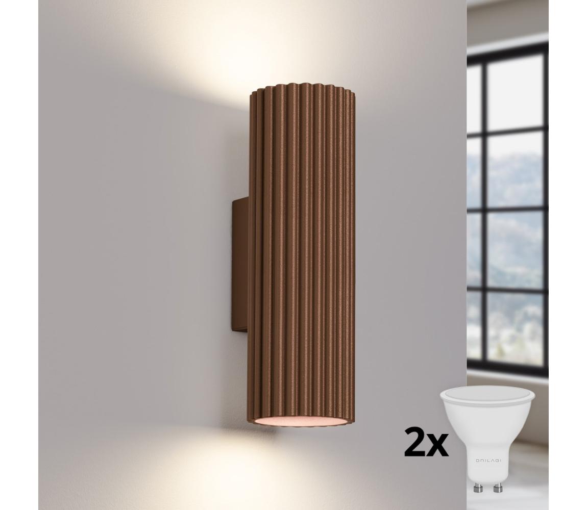 Brilagi - LED nástenné svietidlo CRESTO 2xGU10/10W/230V 20 cm hnedé BR.1965