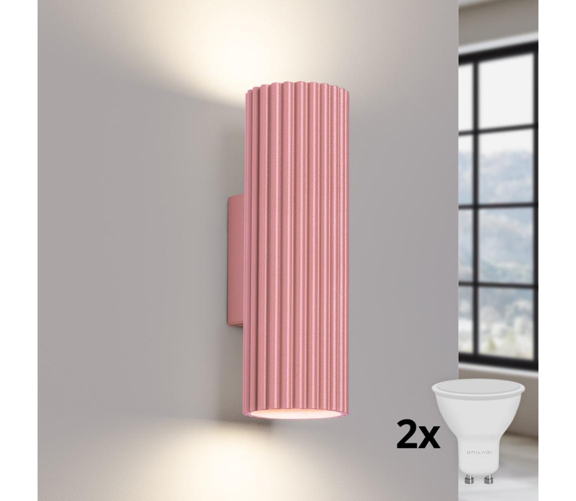 Brilagi - LED nástenné svietidlo CRESTO 2xGU10/10W/230V 20 cm ružové BR.1939