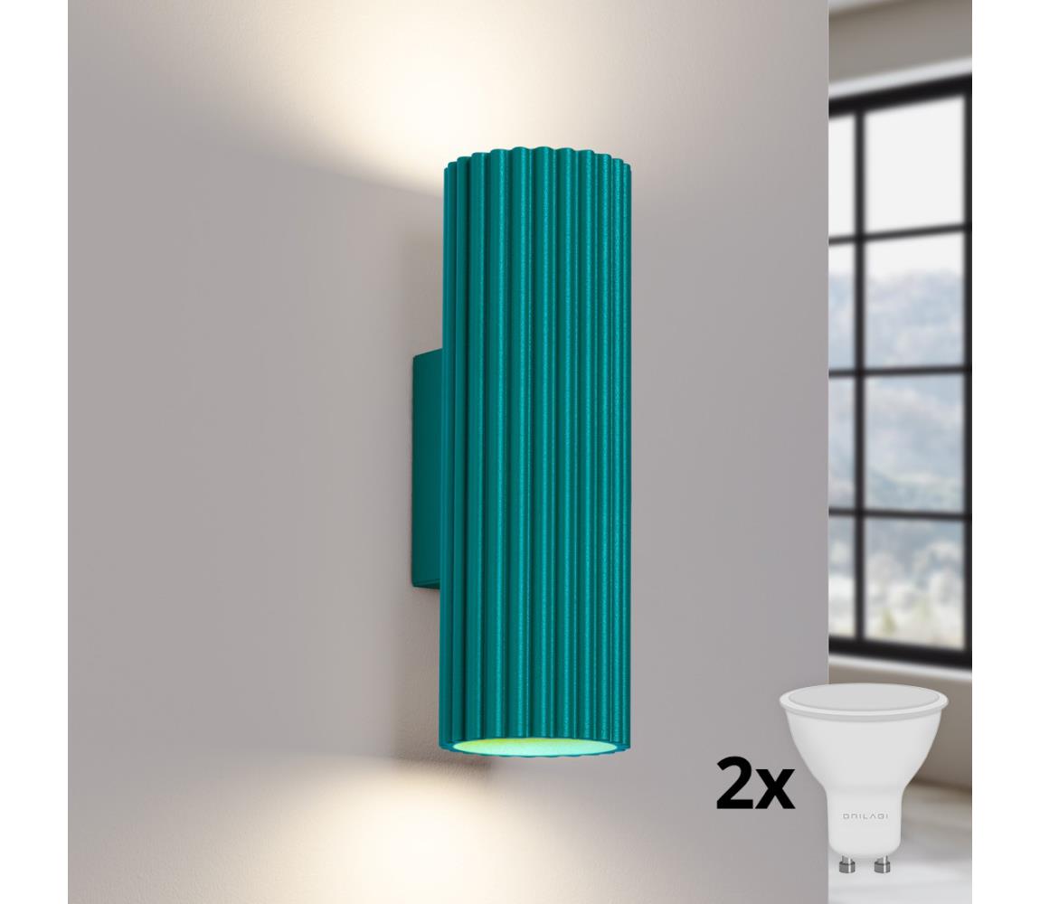 Brilagi - LED nástenné svietidlo CRESTO 2xGU10/10W/230V 20 cm tyrkysová BR.1952