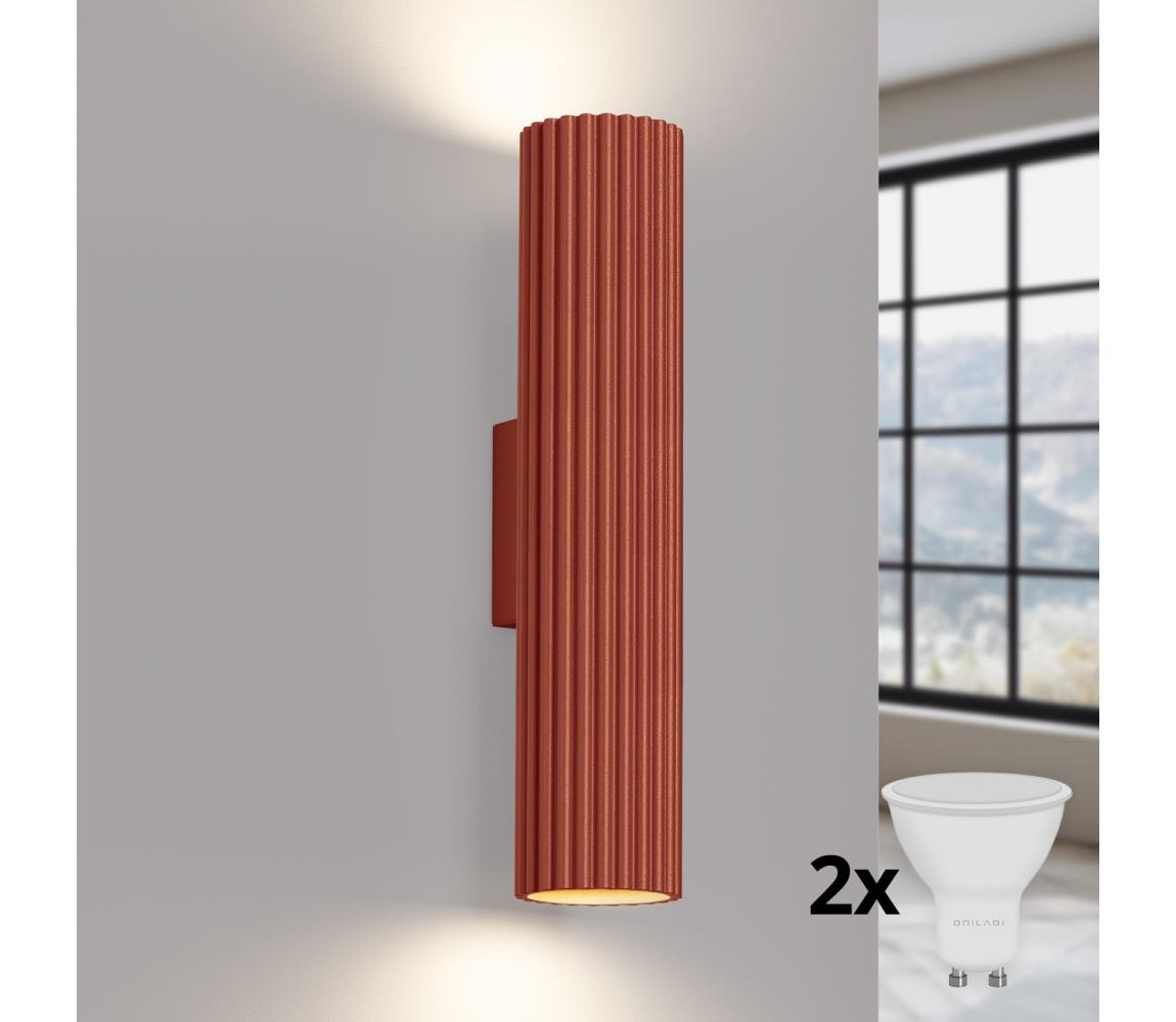 Brilagi - LED nástenné svietidlo CRESTO 2xGU10/10W/230V 30 cm červené BR.1634