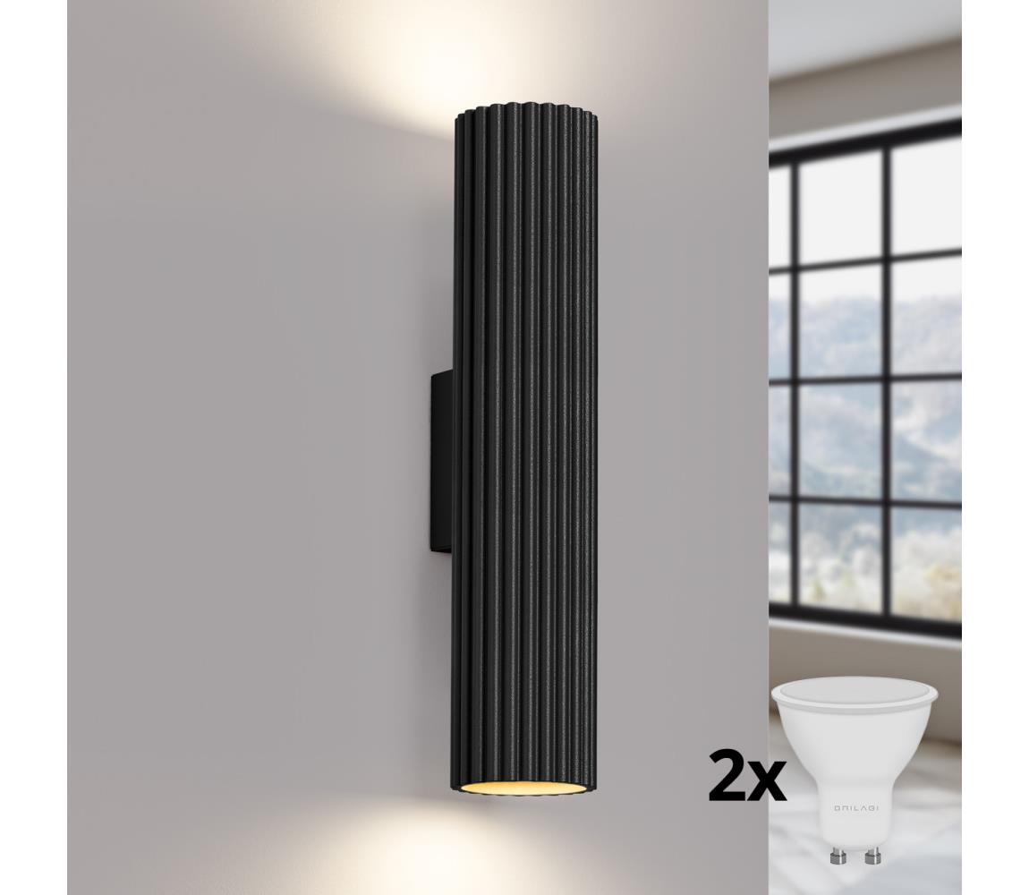 Brilagi - LED nástenné svietidlo CRESTO 2xGU10/10W/230V 30 cm čierne BR.1577