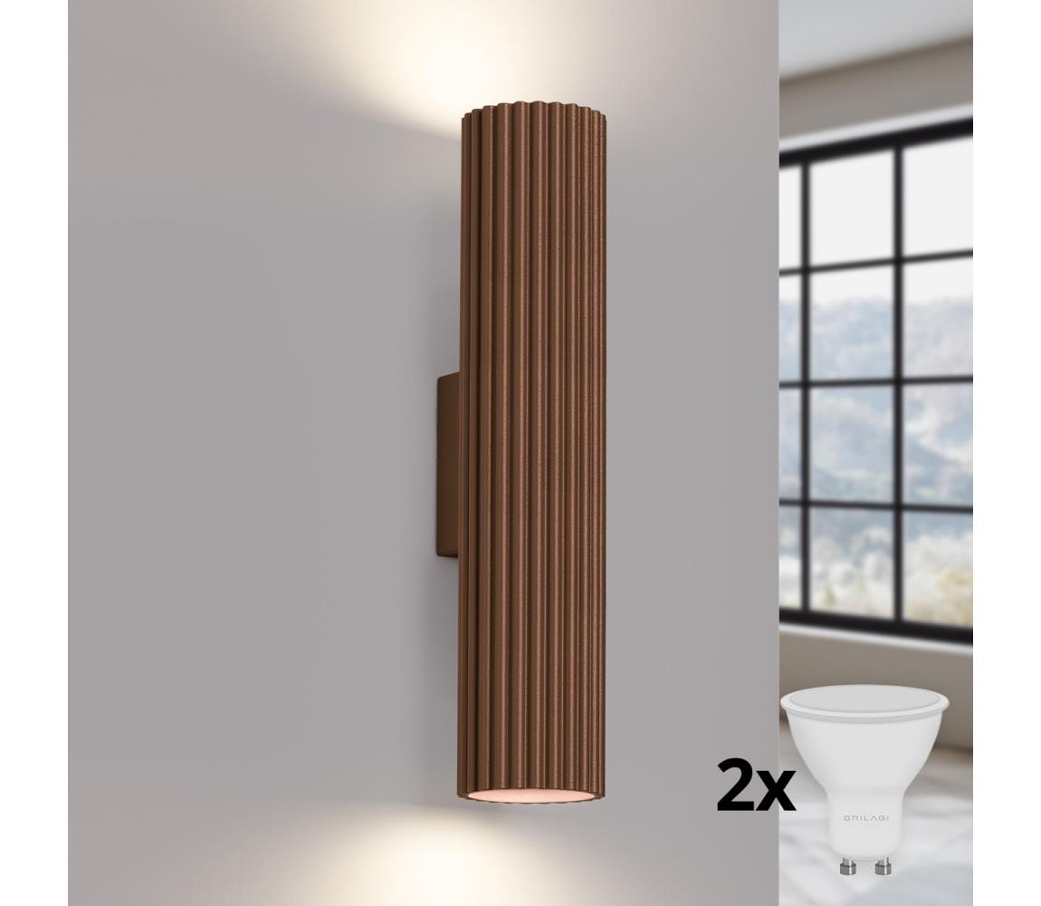 Brilagi - LED nástenné svietidlo CRESTO 2xGU10/10W/230V 30 cm hnedá BR.1966