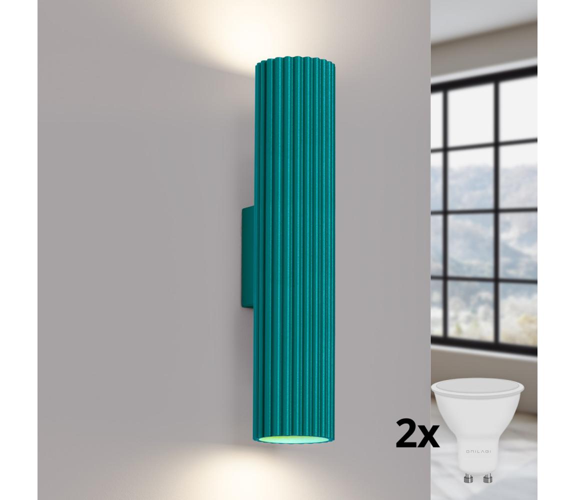 Brilagi - LED nástenné svietidlo CRESTO 2xGU10/10W/230V 30 cm tyrkysové BR.1953