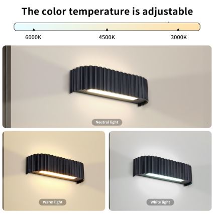 Brilagi - LED nástenné svietidlo FALCON MODERN LED/10W/230V 30 cm 3000/4500/6000K čierna