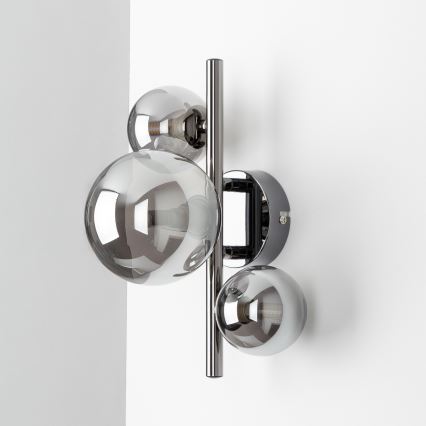 Brilagi - LED nástenné svietidlo MILLA 3xG9/3W/230V čierny chróm/dymová