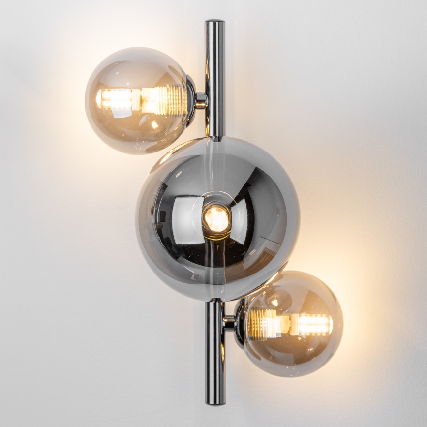 Brilagi - LED nástenné svietidlo MILLA 3xG9/3W/230V čierny chróm/dymová