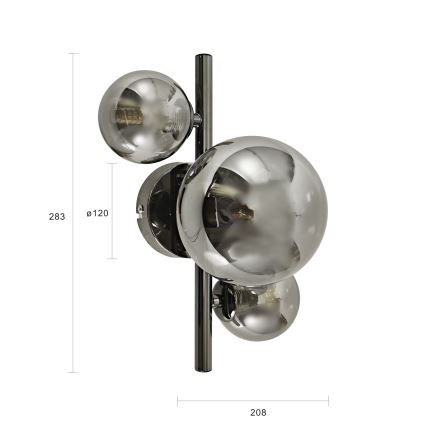 Brilagi - LED Nástenné svietidlo MILLA 3xG9/3W/230V lesklý chróm/dymová