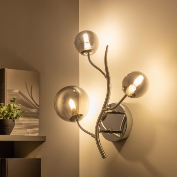 Brilagi - LED nástenné svietidlo MISTEL 3xG9/3W/230V čierny chróm/dymová