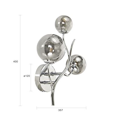 Brilagi - LED Nástenné svietidlo MISTEL 3xG9/3W/230V lesklý chróm/dymová