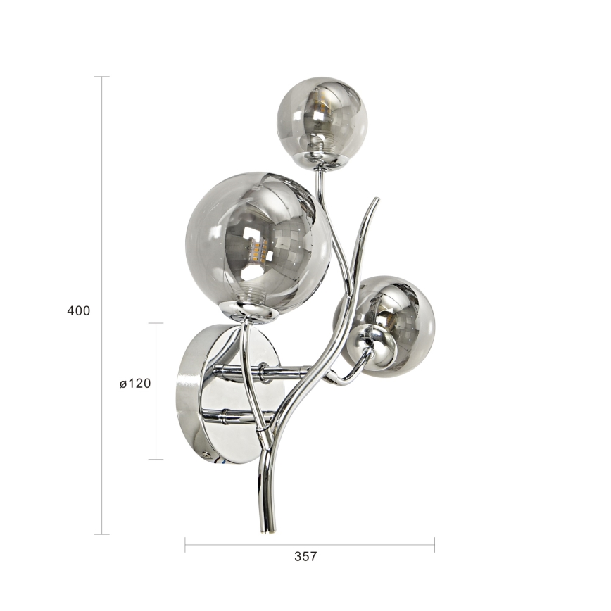 Brilagi - LED Nástenné svietidlo MISTEL 3xG9/3W/230V lesklý chróm/dymová