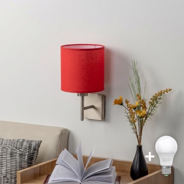 BRILAGI - LED nástenné svietidlo NUBILA 1xE27/60W/230V matný chróm/červená