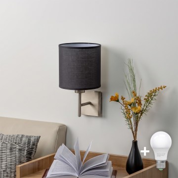 BRILAGI - LED Nástenné svietidlo NUBILA 1xE27/60W/230V matný chróm/čierna