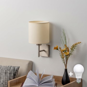 BRILAGI - LED Nástenné svietidlo NUBILA 1xE27/60W/230V matný chróm/krémová