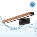 Brilagi - LED osvetlenie kúpeľňového zrkadla 3 v 1 WOODY MIRROR LED/8W/230V 40 cm IP44 čierna/dub