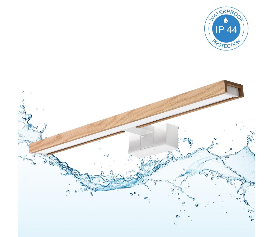 Brilagi - LED osvetlenie kúpeľňového zrkadla 3v1 WOODY MIRROR LED/12W/230V IP44 biela/dub 8590828018254
