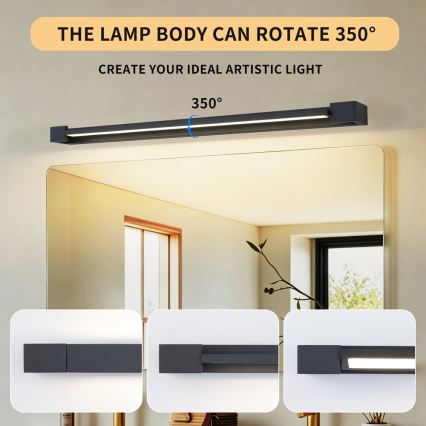 BRILAGI - LED osvetlenie zrkadla do kúpeľne AQUA LINE LED/20W/230V 80 cm IP44 čierna CRI 90