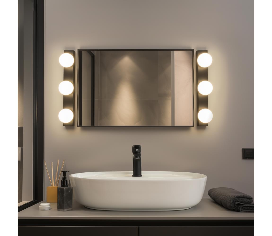 Brilagi - LED osvetlenie kúpeľňového zrkadla HOLLYWOOD 3xLED/3W/230V IP44 čierna FG-M1-C22-3-BLK