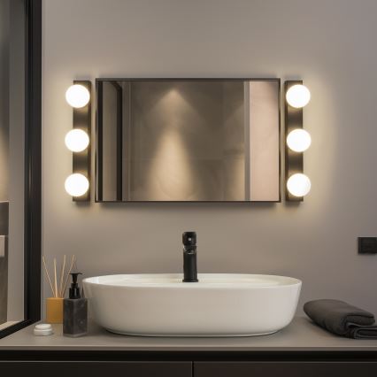 Brilagi - LED kúpeľňové osvetlenie na zrkadlo HOLLYWOOD 3xLED/3W/230V 39 cm IP44 čierne