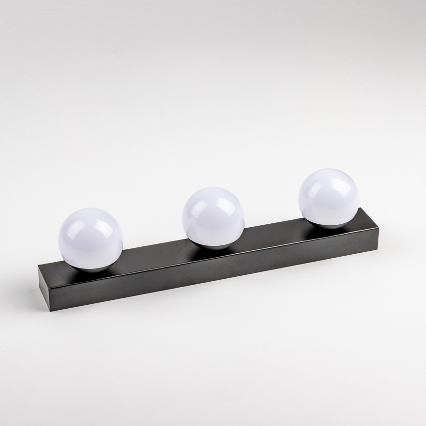 Brilagi - LED kúpeľňové osvetlenie na zrkadlo HOLLYWOOD 3xLED/3W/230V 39 cm IP44 čierne