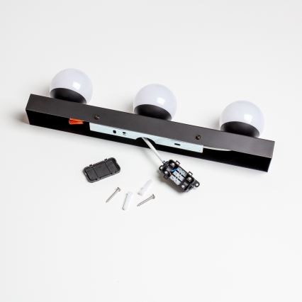 Brilagi - LED kúpeľňové osvetlenie na zrkadlo HOLLYWOOD 3xLED/3W/230V 39 cm IP44 čierne