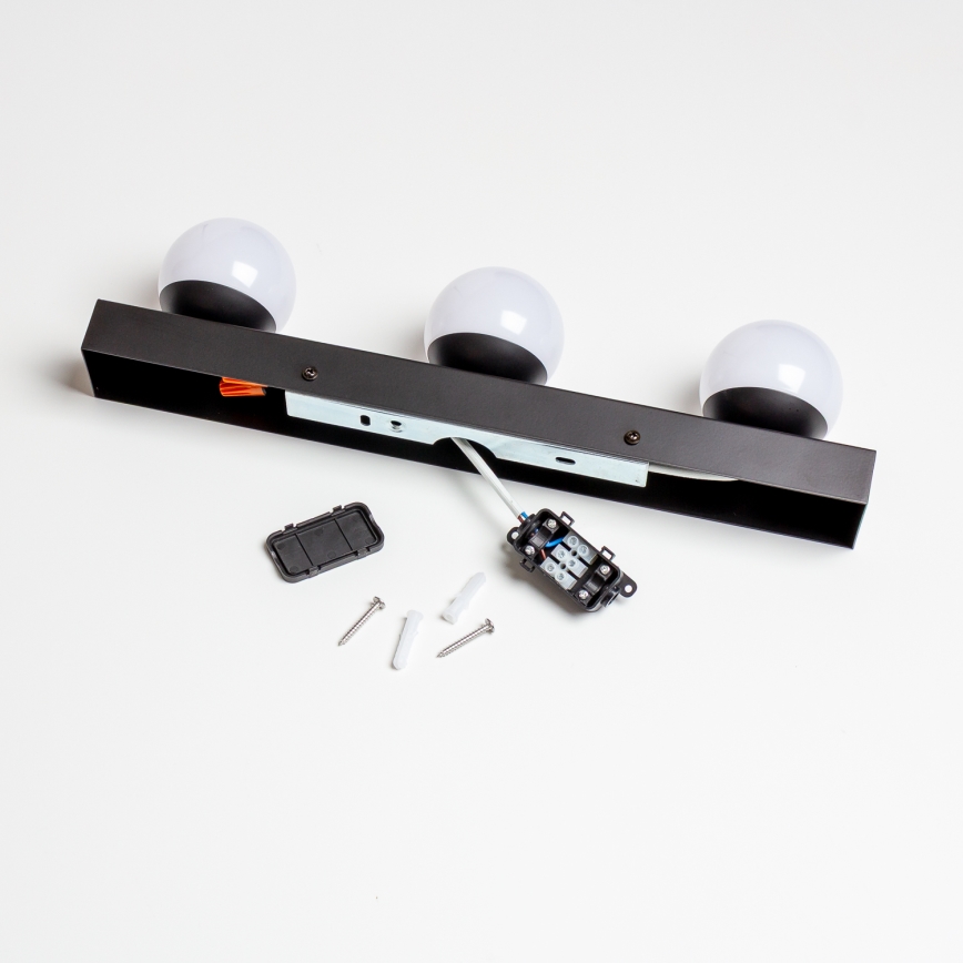 Brilagi - LED kúpeľňové osvetlenie na zrkadlo HOLLYWOOD 3xLED/3W/230V 39 cm IP44 čierne