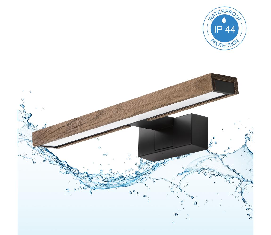 Brilagi - LED osvetlenie pre kúpeľňové zrkadlo 3v1 WOODY MIRROR LED/8W/230V IP44 čierna/dub orech 8590828018179